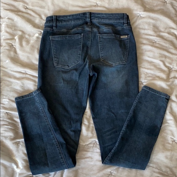 WHBM torn blue jeans with sequins. - Picture 6 of 7